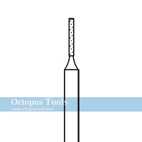 Diamond-Coated Tip Burr Dia. 1mm Flat Top Cylinder 3mm Shank