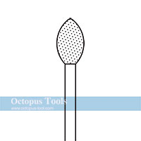 Diamond-Coated Tip Burr Dia. 6mm Oval 2.34mm Shank