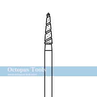 Diamond-Coated Tip Burr Dia. 2.5mm Spiral 2.34mm Shank