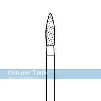 Diamond-Coated Tip Burr Dia. 2.5mm Flame 2.34mm Shank