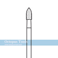 Diamond-Coated Tip Burr Dia. 2.5mm Tapered 2.34mm Shank