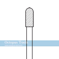 Diamond-Coated Tip Burr Dia. 6.5mm Rounded Cylinder