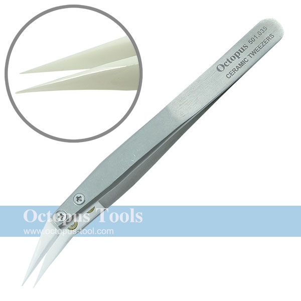 Replaceable Ceramic Tweezers Angle Tip(501.035)_Lab / ESD-safe Product ...