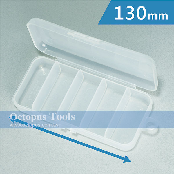 Plastic Compartment Box 5 Grids, Hanging Hole, 5.1x2.4x1.1 inch
