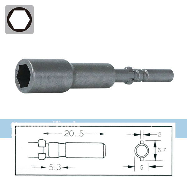 6mm Nut Screwdriver Bit 50mm Long