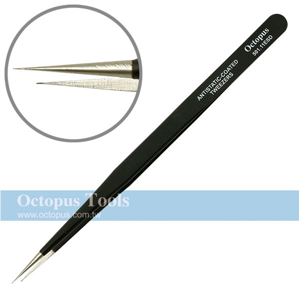 ESD-safe Stainless Steel Non-Magnetic Tweezers Super Fine Straight Tip