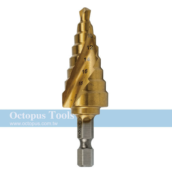 Titanium Coated Step Drill Bit Hex Shank 6-20mm