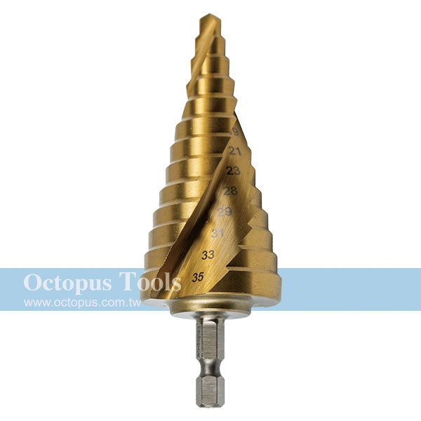 Titanium Coated Step Drill Bit Hex Shank 6-35mm