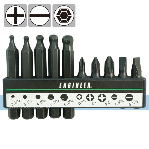 Bit Set 10pcs For EDR-04 Replaceable Ratchet Driver