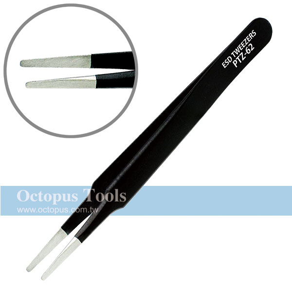 Black-coated ESD Tweezers PTZ-62 Engineer