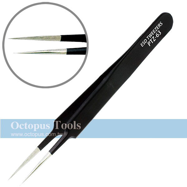 Black-coated ESD Tweezers PTZ-63 Engineer